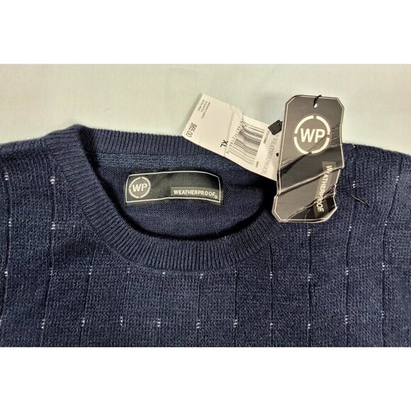 Men's WP Weatherproof Blue Long-Sleeve Pullover Crew Neck Sweater Ribbed Knit XL - Picture 3 of 11